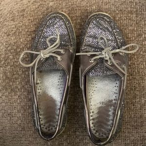 Sperry Top-side silver sparkle size 8.5 shoes